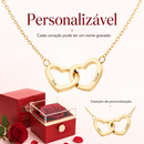 Colar Corações Interligados Personalizável + Caixa Presente