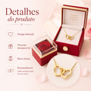 Colar Corações Interligados Personalizável + Caixa Presente