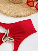 Biquíni Glam One Shoulder com Detalhe Metálico